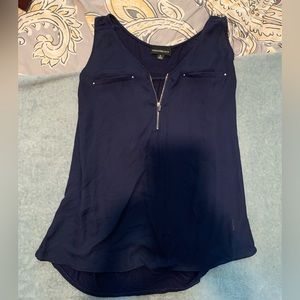 Fortune + Ivy Blue Zip Blouse